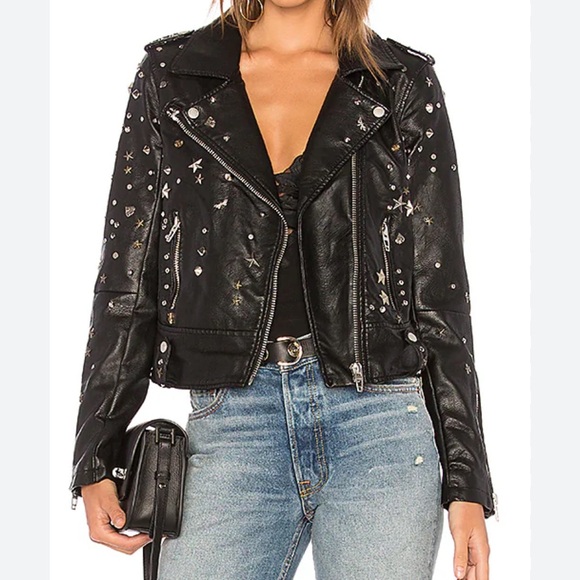 Blank NYC Jackets & Blazers - Blank NYC Westside Moto Jacket with Star Embellishments